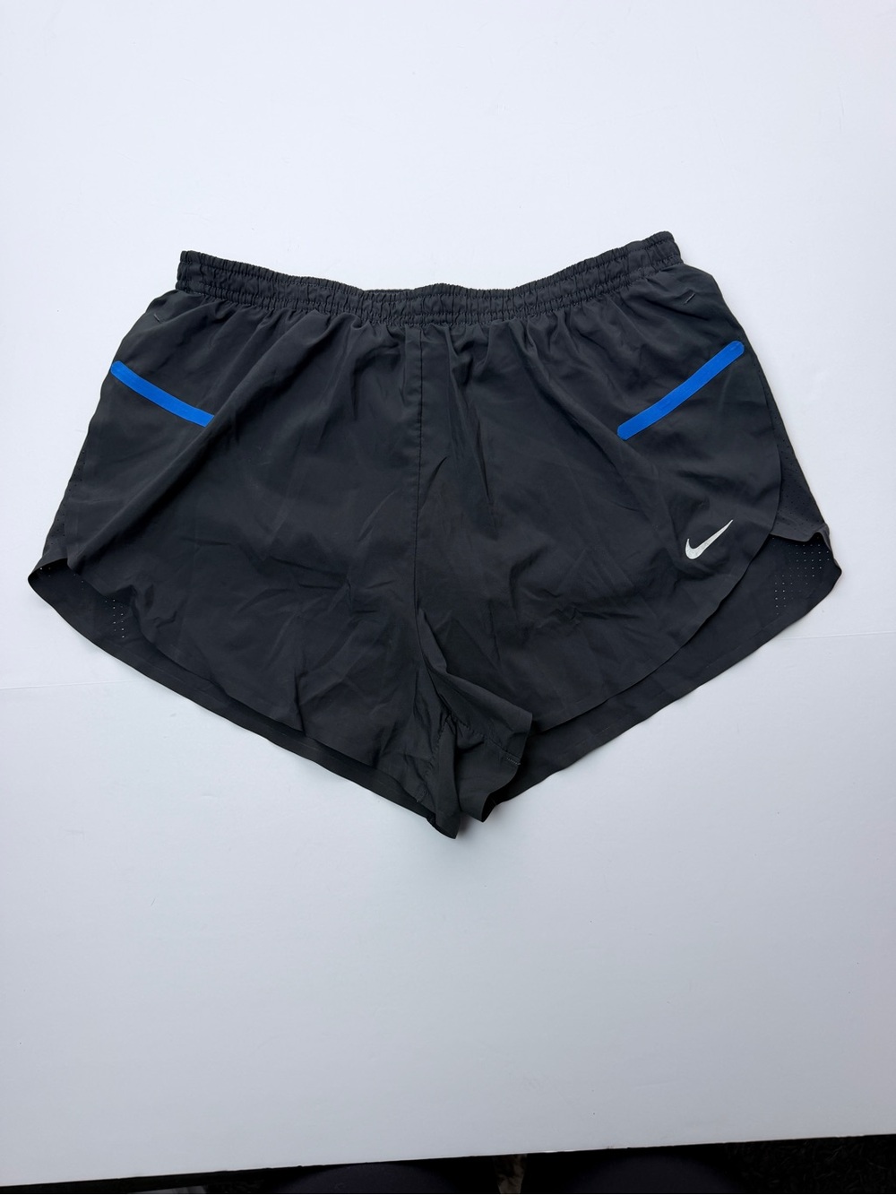 Nike Dri-FIT Women’s Running Shorts Size M Black Blue Athletic Workout
